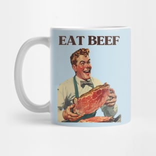 Deliciously Retro Eat Beef | Vintage Foodie Art Mug